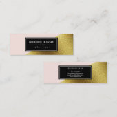 Chic Imitats Geometrischer Farbblock Gold und Rosa Mini Visitenkarte (Vorne/Hinten)