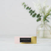 Chic Imitats Geometrischer Farbblock Gold und Rosa Mini Visitenkarte (Stehend Vorderseite)
