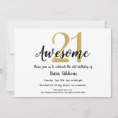 Chic Imitats Gold 21. Geburtstag Party Einladung (Vorderseite)