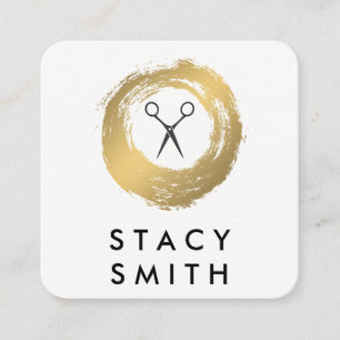 Chic Imitats Gold Brushed Salon Stylist Quadratische Visitenkarte