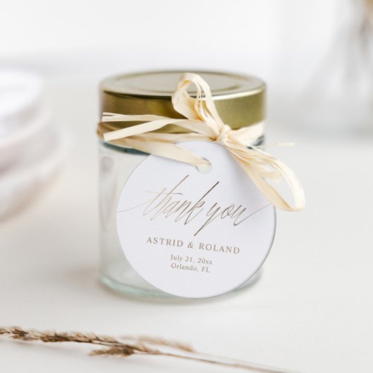 Chic Imitats Gold Calligraphy Fevor Wedding Geschenkanhänger