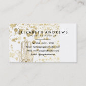 Chic Imitats gold confetti hamsa Hand von Fatima Visitenkarte (Rückseite)