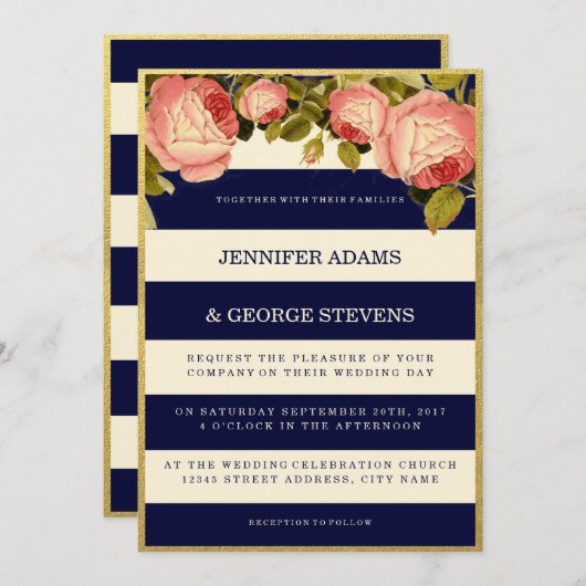 CHIC IMITATS GOLD | EINLADUNG DER ROSE (Vorne/Hinten)