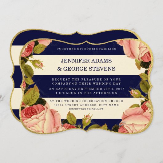 CHIC IMITATS GOLD | EINLADUNG DER ROSE (Vorne/Hinten)