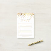 Chic Imitats Gold Foil Confetti Dots Personalisier Post-it Klebezettel (Auf Schreibtisch)