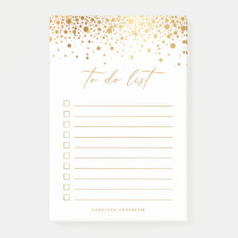 Chic Imitats Gold Foil Confetti Dots Personalisier Post-it Klebezettel