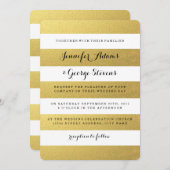 CHIC IMITATS GOLD FOIL STRIPES WEDERINVITATION EINLADUNG (Vorne/Hinten)