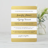 CHIC IMITATS GOLD FOIL STRIPES WEDERINVITATION EINLADUNG (Stehend Vorderseite)