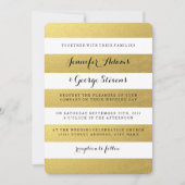 CHIC IMITATS GOLD FOIL STRIPES WEDERINVITATION EINLADUNG (Vorderseite)