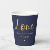 Chic Imitats Gold Foil Typografy Script Liebe Wedd Pappbecher (Vorderseite)