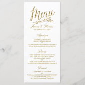 Chic Imitats Gold Foil Wedding Menu Template Menükarte (Vorderseite)