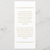 Chic Imitats Gold Foil Wedding Menu Template Menükarte (Rückseite)