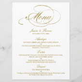 Chic Imitats Gold Foil Wedding Menu Template Menükarte (Vorderseite)
