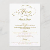 Chic Imitats Gold Foil Wedding Menu Template Menükarte (Vorderseite)