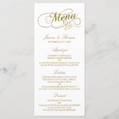 Chic Imitats Gold Foil Wedding Menu Template Menükarte (Vorderseite)