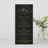 Chic Imitats Gold Foil Wedding Menu Template Menükarte (Stehend Vorderseite)