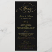 Chic Imitats Gold Foil Wedding Menu Template Menükarte (Vorderseite)