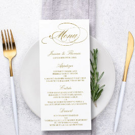 Chic Imitats Gold Foil Wedding Menu Template Menükarte