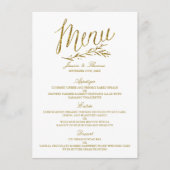 Chic Imitats Gold Foil Wedding Menu Template Menükarte (Vorderseite)