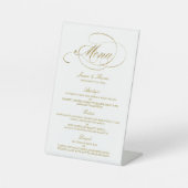 Chic Imitats Gold Foil Wedding Menu Template Sockelschild (Vorderseite)