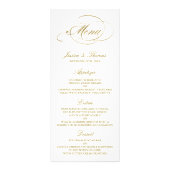 Chic Imitats Gold Foil Wedding Menu Template Werbekarte (Vorne)