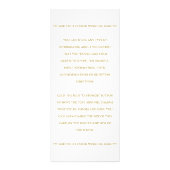 Chic Imitats Gold Foil Wedding Menu Template Werbekarte (Hinten)