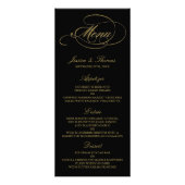 Chic Imitats Gold Foil Wedding Menu Template Werbekarte (Vorne)