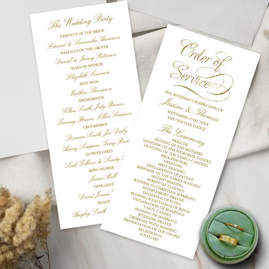 Chic Imitats Gold Foil Wedding Program Template Programm