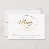 Chic Imitats Gold Foil Wedding RSVP Vorlage (Vorderseite)