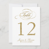 Chic Imitats Gold Foil Wedding Tischnummer Cards (Vorderseite)
