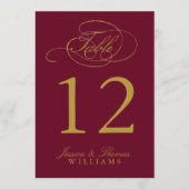 Chic Imitats Gold Foil Wedding Tischnummer Cards (Vorderseite)