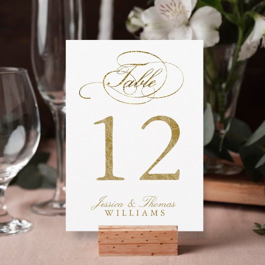 Chic Imitats Gold Foil Wedding Tischnummer Cards
