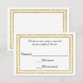 Chic Imitats Gold Glittered Trim - RSVP Card (Vorne/Hinten)