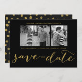 CHIC IMITATS GOLD HANDSCHRIFTLICHE | FOTO SAVE THE SAVE THE DATE (Vorne/Hinten)