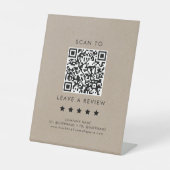 Chic Imitats Kraft Business QR Code Verlassen Sockelschild (Vorderseite)