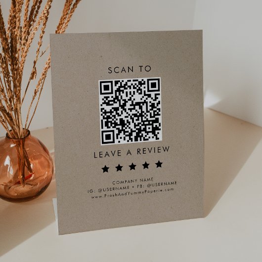 Chic Imitats Kraft Business QR Code Verlassen Sockelschild