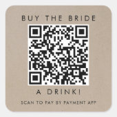 Chic Imitats Kraft kaufen Brie A Drink QR Code Quadratischer Aufkleber (Vorderseite)
