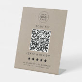 Chic Imitats Kraft Logo QR Code Verließ eine Überp Sockelschild (Vorderseite)