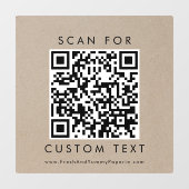 Chic Imitats Kraft Typografie Business Custom QR C Fensteraufkleber (Blatt)