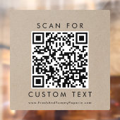 Chic Imitats Kraft Typografie Business Custom QR C Fensteraufkleber (Blatt 2)