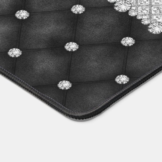 Chic Imitats Kristallsilber-Schwarz-Diamant-Monogr Schreibtischunterlage (Ecke)