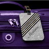 Chic Imitats Kristallwaren und Silberner Glitzer P Gepäckanhänger