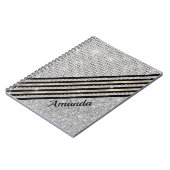 Chic Imitats Kristallwaren und Silberner Glitzer P Notizblock (Linke Seite)