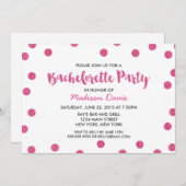 Chic Imitats Rosa Glitzer Junggeselinnen-Abschied Einladung (Vorne/Hinten)
