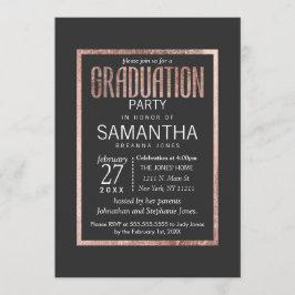 Chic Imitats Rose Gold Graduation Party Einladunge Einladung