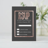 Chic Imitats Rose Gold RSVP Cards (Stehend Vorderseite)