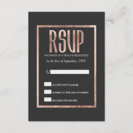 Chic Imitats Rose Gold RSVP Cards Karte