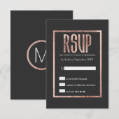 Chic Imitats Rose Gold RSVP Cards Karte (Vorne/Hinten)