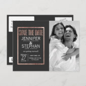 Chic Imitats Rose Gold Save the Date Postkarten (Vorne/Hinten)