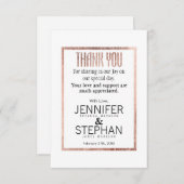 Chic Imitats Rose Gold Vielen Dank Karten (Vorne/Hinten)